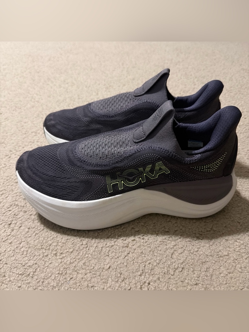 Hoka One One Men’s Size 10D Skyward Laceless Shoes Sneakers Grey 1168876 NEW